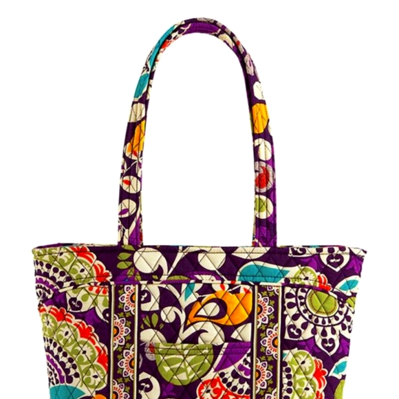 NWT Vera Bradley MANDY Tote Bag in RETIRED Plum Crazy Multi Color - Picture 4 of 5